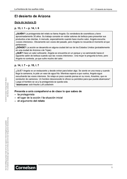 Espacios literarios -  La frontera de los sueños rotos - Kopiervorlagen - B1