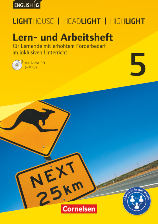 English G Lighthouse / English G Headlight / English G Highlight - Für Lernende mit erhöhtem Förderbedarf im inklusiven Unterricht - Lern- und Arbeitsheft mit Audio-CD - Band 5: 9. Schuljahr